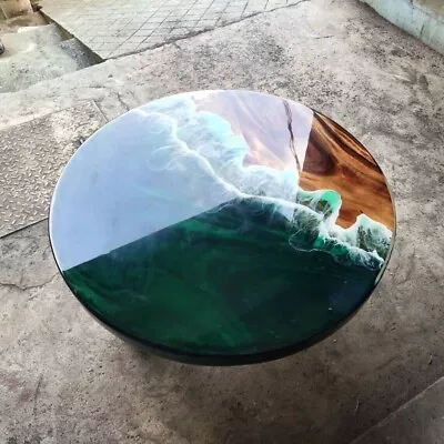 18  Ocean Wave Epoxy Table Top Beach House Decor Coastal Furniture • $369.90