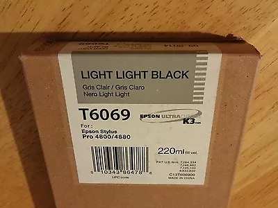 01-2018 GENUINE EPSON T6069 LIGHT LIGHT BLACK 220ml K3 INK STYLUS PRO 4800 4880 • $93.89