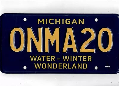 MICHIGAN License Plate  0NMA20  ***MINT***WATER-WINTER WONDERLAND SPECIALTY* • $12.50