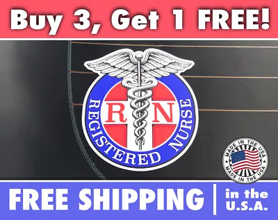 RN Decal Bumper Sticker - Registered Nurse Car Decal RN Caduceus Logo • $4.99