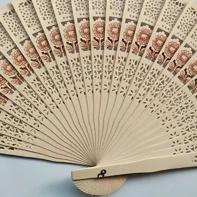 Handheld Wooden Folding Fan Sandalwood Scented Wooden Folding Fan Hand • $7.59