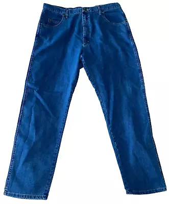 WRANGLER Rugged Wear Men's Stretch Relaxed Flex Denim Jeans 35005SW Size 42x34 • $24.95