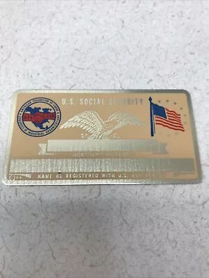 New Vintage SSN Social Security Card Metal USA Union AFL - CIO  • $5.91