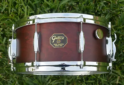 GRETSCH USA CUSTOM 6.5X14  SNARE DRUM In SATIN ROSEWOOD For YOUR DRUM SET! K38 • $494.96