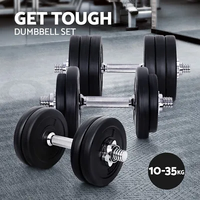 Everfit 10-35KG Dumbbells Set Barbell Weight Training Plates Home Gym Fitness • $42.95