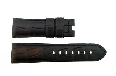 $239.99 • Buy Genuine Panerai Tapered 24mm 24-22mm Black Leather Watch Strap OEM