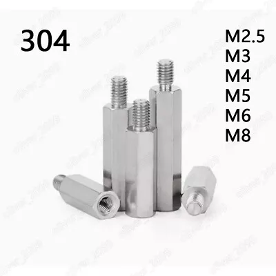 Male-Female 304 Stainless Steel Hex Column Standoff Support Spacer M2.5 M3 M4-M8 • $67.96