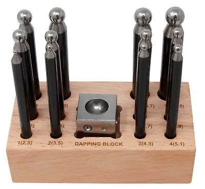 Dapping Set Of 13 Pieces With 1  X 1  Doming Block Jewelry Making Metal Forming • $24.95