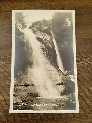 Postcard MI Michigan RPPC Real Photo Munising Miner's Falls Waterfall • $2.49