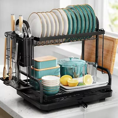 Platos Cocina Para Encimera Con Escurridor Porta Utensilios 2-Tier Drying Rack • $40.99