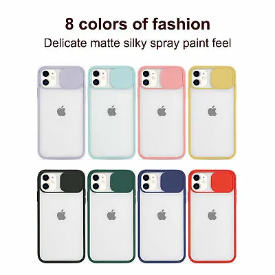$7.69 • Buy For IPhone 12 Pro Max 11 XR XS 8 7 Clear Case Cover Camera Lens Slide Protection
