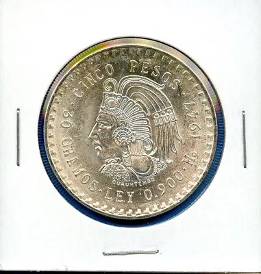 1947 Mexico 5 Peso Cuauhtémoc Silver Coin #59 BU 1947 Brilliant Uncirculated  • $64.95