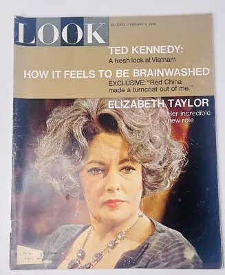 Look Magazine February 8 1966 - Elizabeth Taylor Cover - Vintage • $14.99