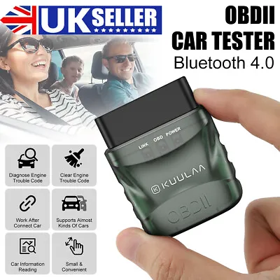 Bluetooth 4.0 OBD2 Scanner Car Diagnostic Tool Fault Code Reader For IOS/Android • £12.66