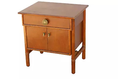 Authentic McGuire Floating Wood Frame Chest Nightstand End Table Brass Hardware • $2495