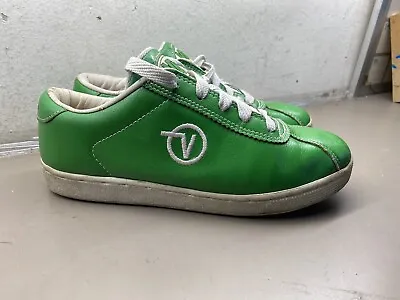Women’s Vintage Vans K02 Lucy Green Leather White Low Top Size Women 7.5 • £28.93