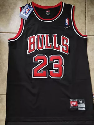 Michael Jordan Jersey Chicago Bulls Vintage Throwback Black Jersey #23 US Seller • $54.99