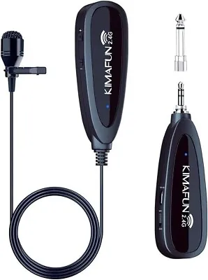 KIMAFUN Wireless Lavalier Microphone System 2.4G Wireless Lapel Microphone • £12.99
