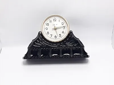 Vintage Watch Clock Majak Black Glass Table Desktop Mantel Shelf USSR Mayak • $50.02