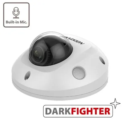 4MP DS-2CD2545FWD-IS 4MM Fixed Mini Dome Network Camera POE- BUILT-IN MICROPHONE • £79