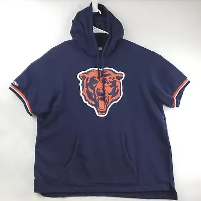 Mitchell & Ness Chicago Bears Hoodie Mens 2XL Blue Cotton Throwbacks Drawstring • $34.56