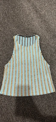 $10 • Buy Zara Blue Stripes Top Size L