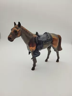 Vintage Bronze Metal Horse Equestrian Figurine Plastic Saddle • $10.85