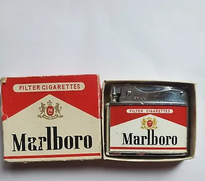 MARLBORO ADVERTISING N.MINT BOX CIGARETTE BRAND UNUSED Flat MIB VINTAGE LIGHTER • $43.60