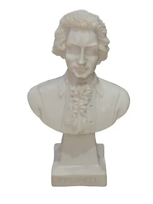 Vintage Allabaster 8.5  Mini Bust Sculpture W.A. Mozart Made In Italy • $39.95