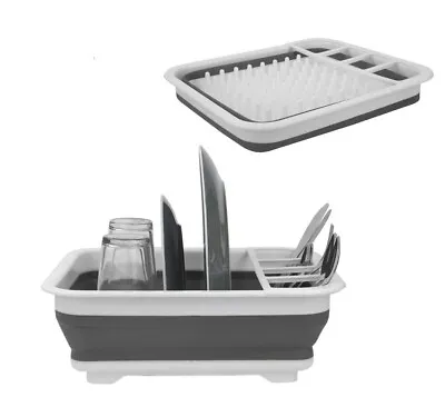 Collapsible Dish Rack Drainer Drying Portable Cutlery Dryer Space Saving Kitchen • $20.90