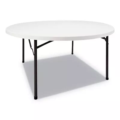 Alera Round Plastic Folding Table 60 Dia X 29h White PT60RW • $265.28