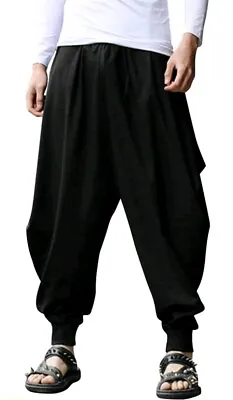 COOFANDY Men Hippie Harem Pants Baggy Linen Boho Yoga Casual Drop Crotch Trouser • $34.99
