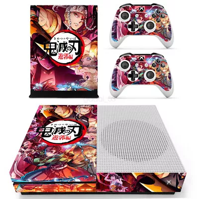 Demon Slayer Decal SKIN STICKER FOR XBOX ONE S (SLIM) CONSOLE +2 CONTROLLERS AU • $21.81