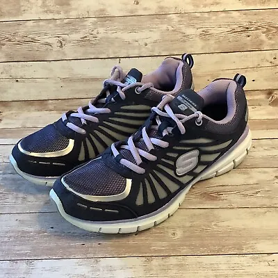 Skechers Women’s 8.5 Tone-Ups Run III Purple Silver Sneakers Athletic Shoes • $19.50