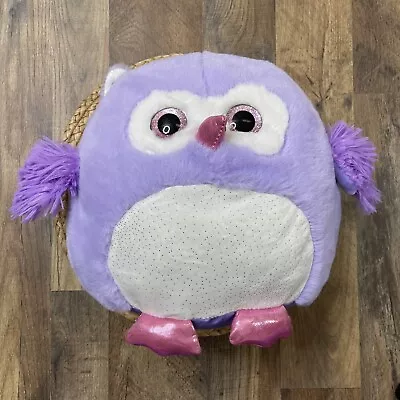 Hug Me Purple Round Owl Plush Stuffed Animal Sparkle Eyes 12  Walgreens • $10.11