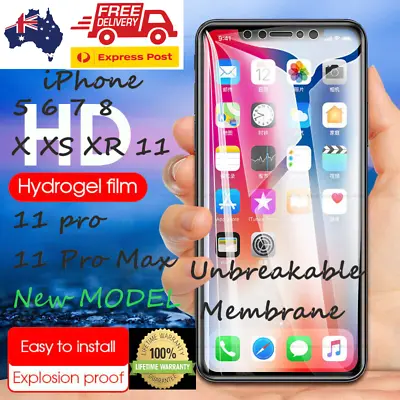 $7.99 • Buy Front+ Back Hydrogel Protector For IPhone 13 12 6 7 8 Plus 11 Pro XS Max XR