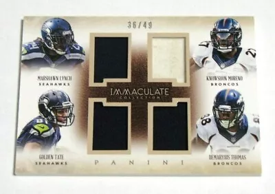 2014 Immaculate Quad Jerseys #22 Demaryius Thomas/Lynch/Moreno/Tate  Ser. # /49 • $21.99