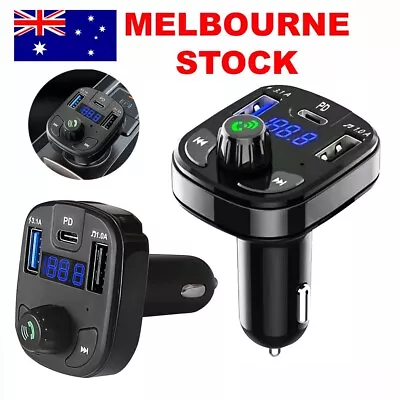 New Bluetooth 5.0 Car FM Transmitter - Wireless Hands-Free 2 USB PD Dual Charger • $12.99