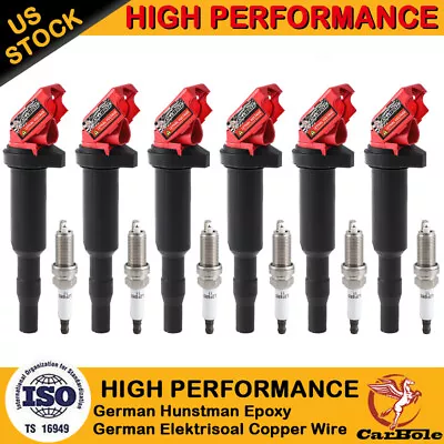 6 Pack Ignition Coil 0221504470 + IRIDIUM Spark Plug For BMW E46 E60 E90 X3 X5 • $107.95