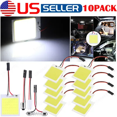 10x White T10 BA9S 48SMD COB LED Car Interior Panel Festoon Light Dome Map Bulbs • $10.30