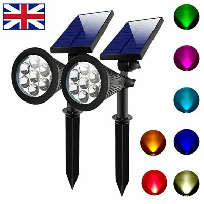 £12.99 • Buy Solar Spot Lights LED Moving Colour Changing Projection Stake Garden Light Lamp