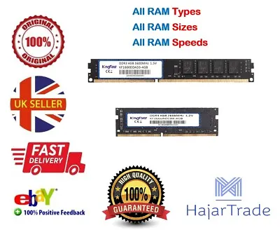 £26.99 • Buy Memory RAM DDR3 DDR4 4GB 8GB 16GB DESKTOP LAPTOP 1600MHz 1333MHz 2666MHz 2400MHz