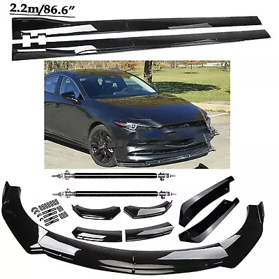 For Mazda Speed 3 6 RX CX Front Bumper Lip Spoiler Kit +86.6  Car Side Skirt • $99.99