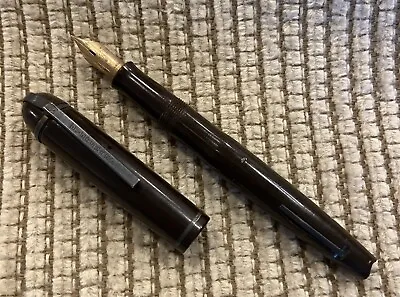 Vintage EVERSHARP SKYLINE Fountain Pen BROWN BARREL 14K NIB • £40.85