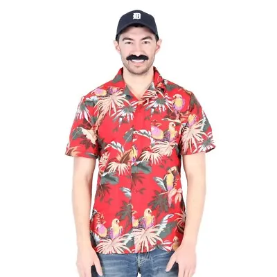 Jungle Bird Magnum PI Tom Selleck Red Costume Shirt And Hat • $44.99