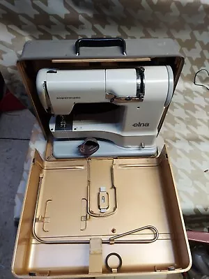 Vintage Elna Supermatic 722010 Portable Green Sewing Machine In Case - Tested • $146.98