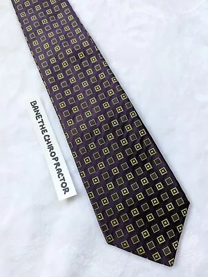 Groovy Kiton 7-Fold Green Cubed Purple Mosaic Geometric Silk Tie 59  X 3.75   • $50