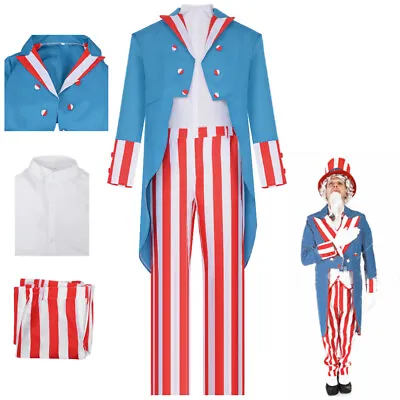 USA Independence Day Uncle Sam Cosplay Anime Costume Blue Uniform Suit  • $55.20