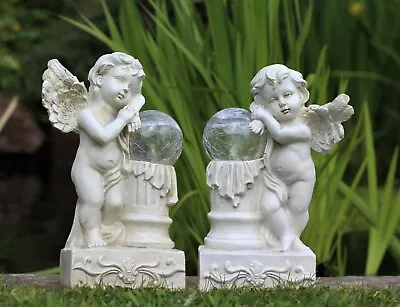 Garden Solar Ornament Fairy Angel Cherub Light LED Statue Figurine Decor Patio • £12.95