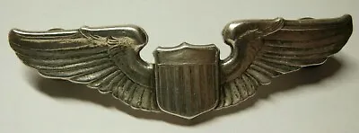 WW2 AAF Sterling Pilot Wing - American Emblem AE Maker - Sterling Clutches - CB • $85